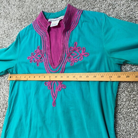Gretchen Scott Womens S Tunic Dress Embroidery 3/4 Sleeves Boho Style - Picture 5 of 10